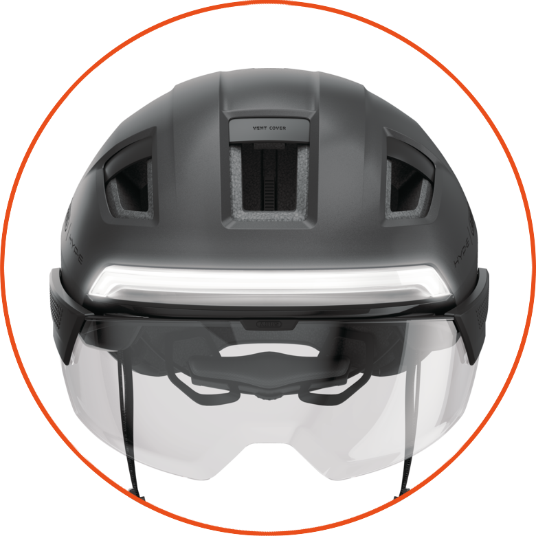 Kask rowerowy z kierunkowskazami Abus Hyp-E ACE Volcano Titan