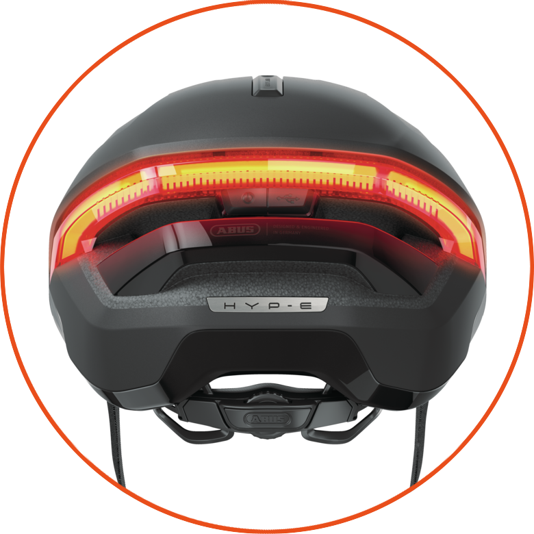 Kask rowerowy z kierunkowskazami Abus Hyp-E Volcano Titan