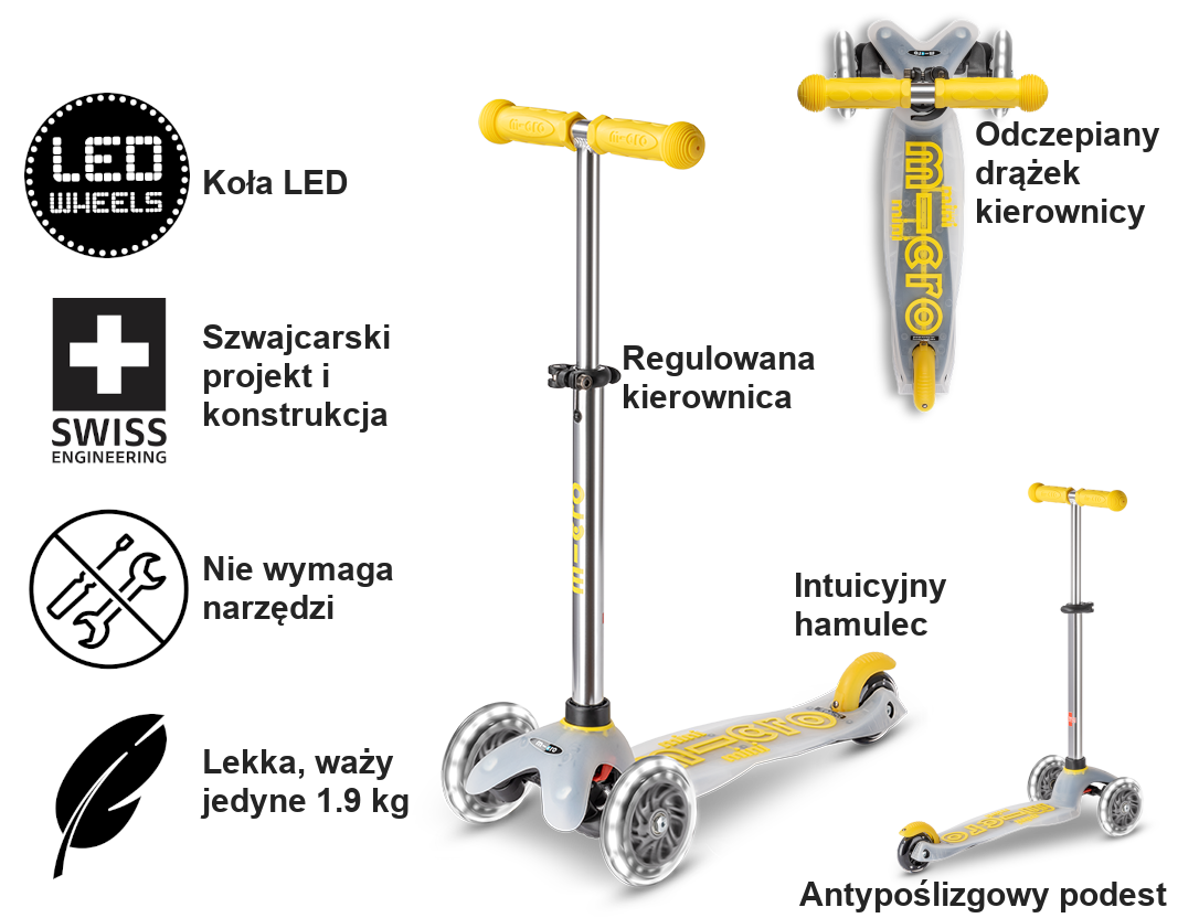 Hulajnoga dla dzieci Mini Micro Deluxe Flux LED