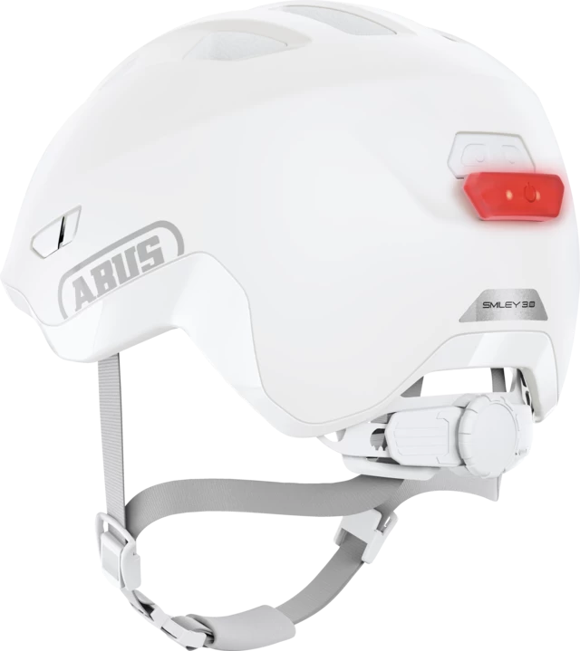 Dziecięcy kask rowerowy ABUS Smiley 3.0 ACE LED Pure White