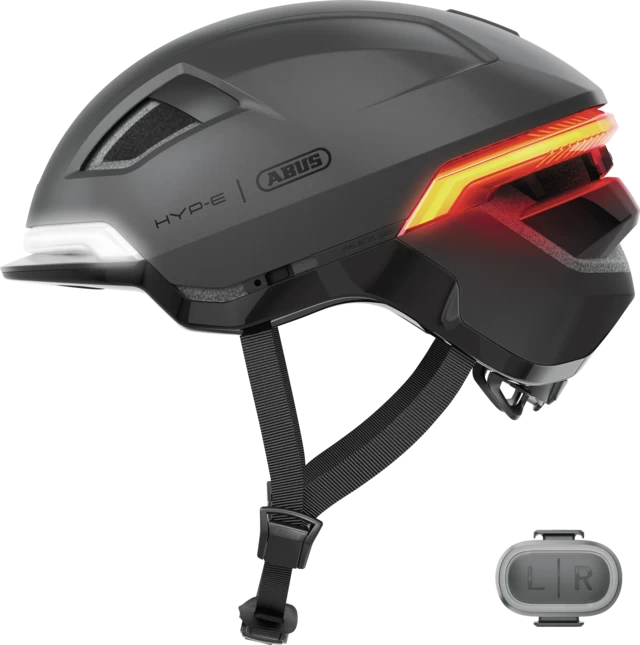 Kask rowerowy z kierunkowskazami Abus Hyp-E Volcano Titan