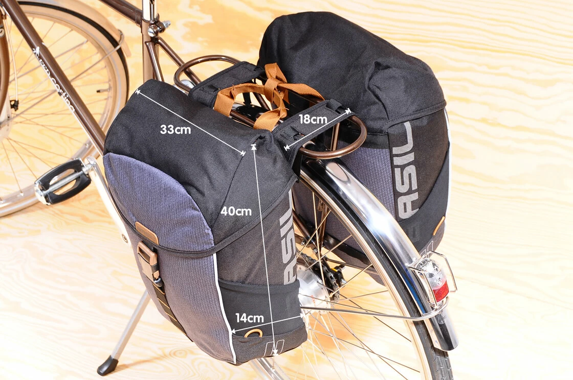 Podwójna sakwa rowerowa Basil Miles Double Bag Black