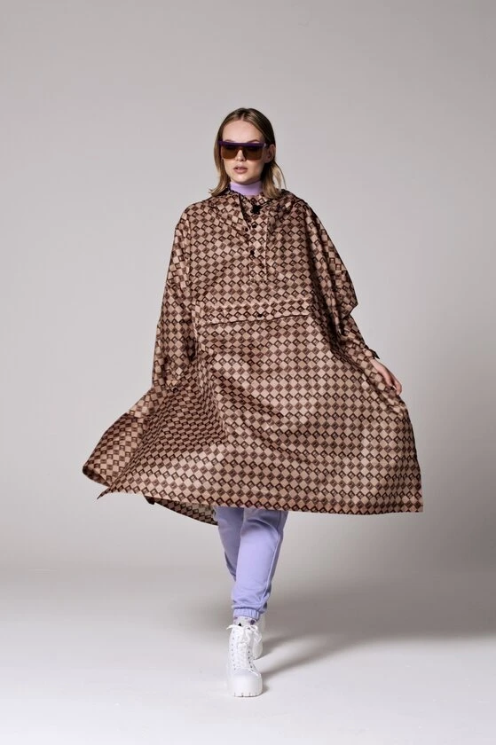 Ponczo rowerowe Rain Kiss Damier