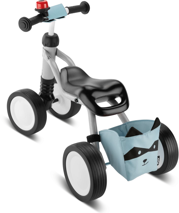 Rowerek biegowy Puky WUTSCH BUNDLE z torbą, dzwonkiem i osłoną kierownicy Grey Racoon
