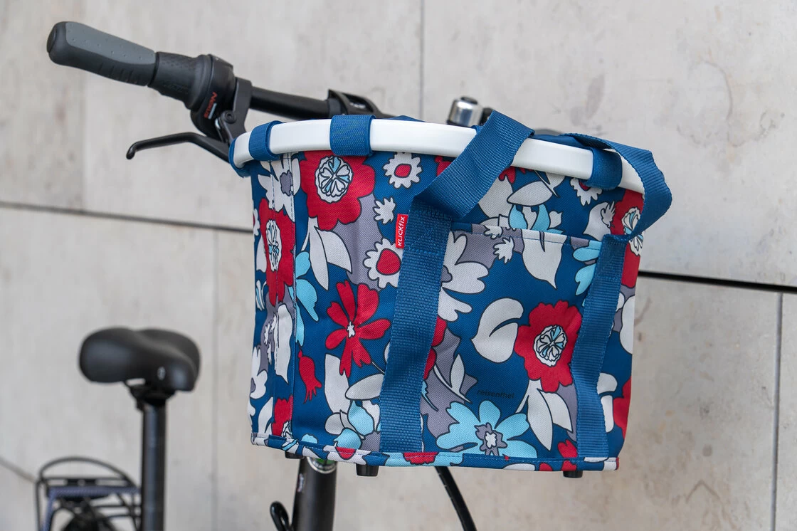 Składany koszyk rowerowy KlickFix Bike Basket Florist Indigo