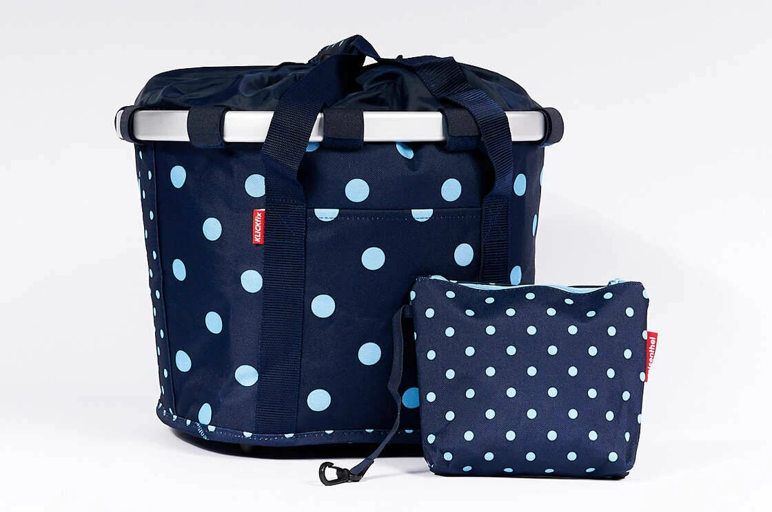 Składany koszyk rowerowy KlickFix Bike Basket Mixed Dots Blue