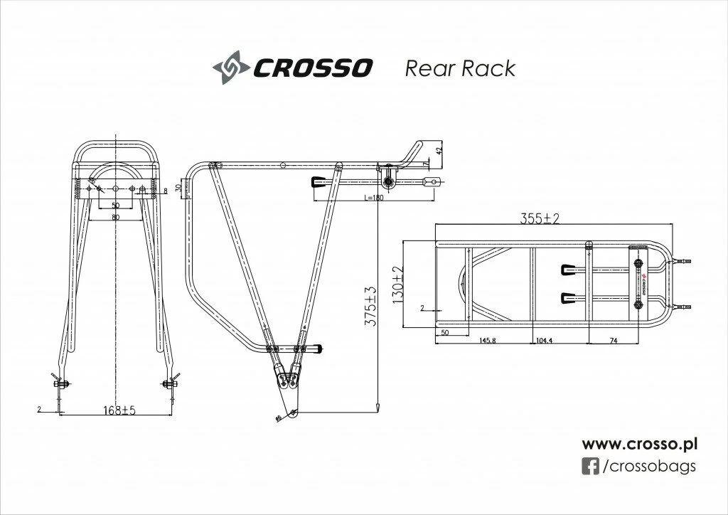 Tylny bagażnik Crosso 26"-28"